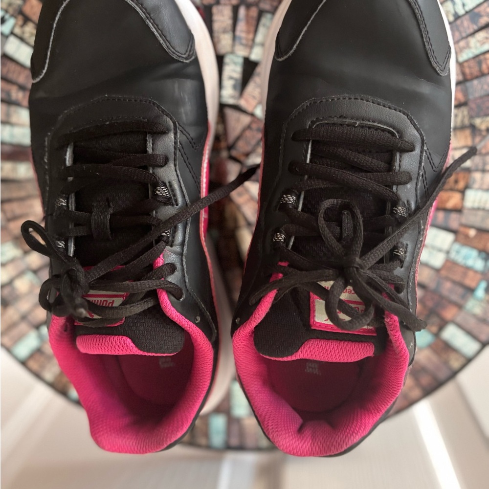 Puma Black and Pink Athletic Sneakers